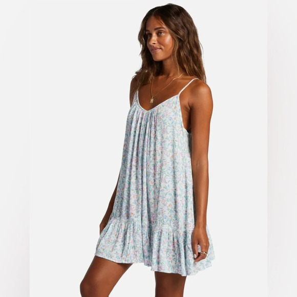 Billabong blue floral Beach Vibes - Swim Cover Up for Women Sz : L - Picture 3 of 8